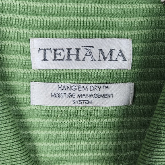 Tehama Polo Shirt Mens XXL Green Good Pima Cotton Ribbed Golf Country Club - Picture 8 of 10